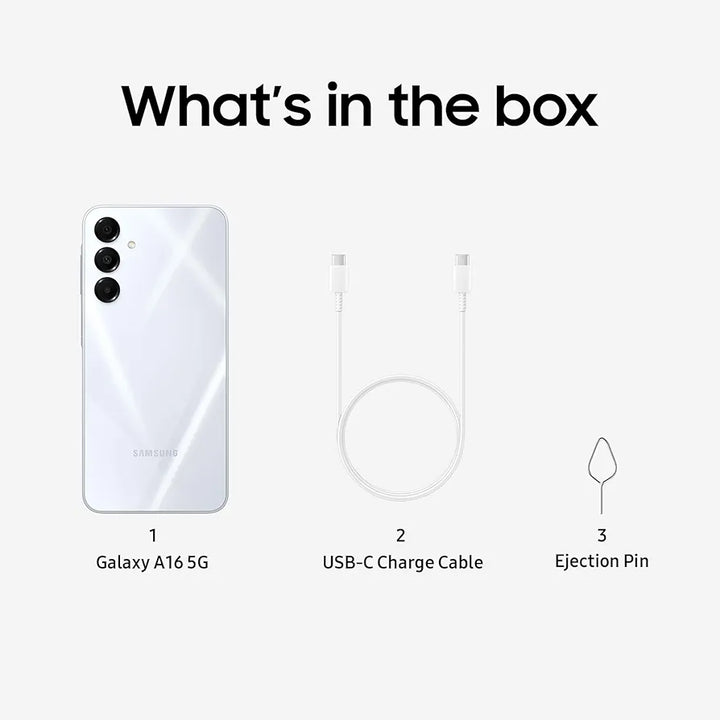 Samsung Galaxy A16 5G A Series, Unlocked Android Smartphone, Large AMOLED Display, Durable Design, Super Fast Charging, Expandable Storage, 5G Connectivity, US Version, 2025, Light Gray