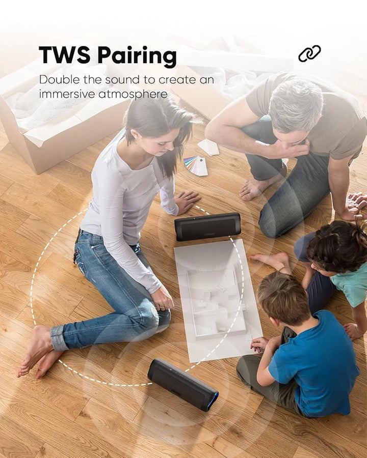 Bluetooth Speaker with HD Sound, Portable Wireless, IPX5 Waterproof, Up to 20H Playtime, TWS Pairing, BT5.3, for Home/Party/Outdoor/Beach, Electronic Gadgets, Birthday Gift 