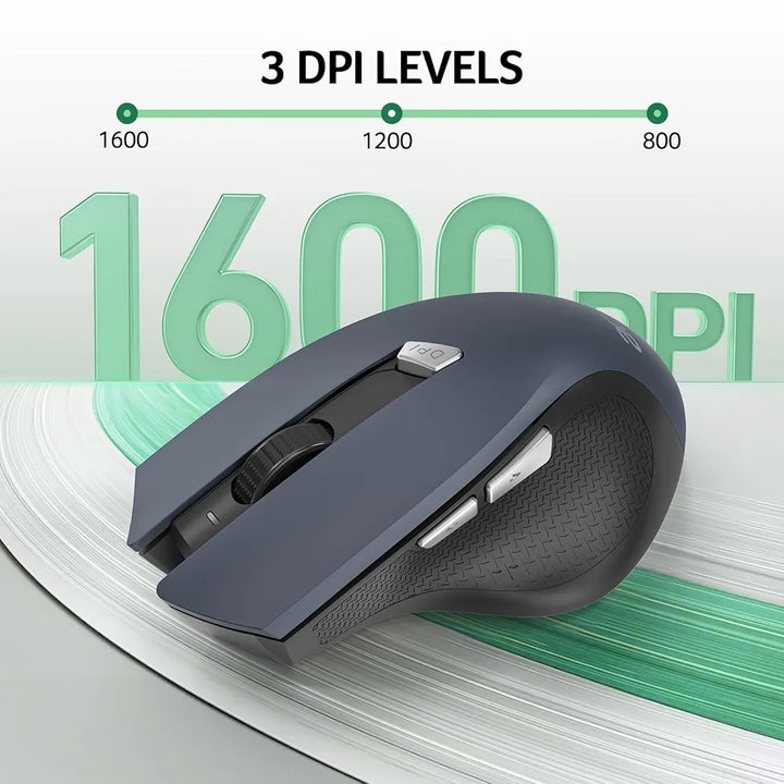 acer Wireless Mouse for Laptop, 2.4GHz Computer Mouse 3 Adjustable DPI Office Cordless USB Mice with USBA Receiver, 6 Buttons, 1600 DPI, Medium to Large Sized Hands Compatible with PC, Laptop, Desktop