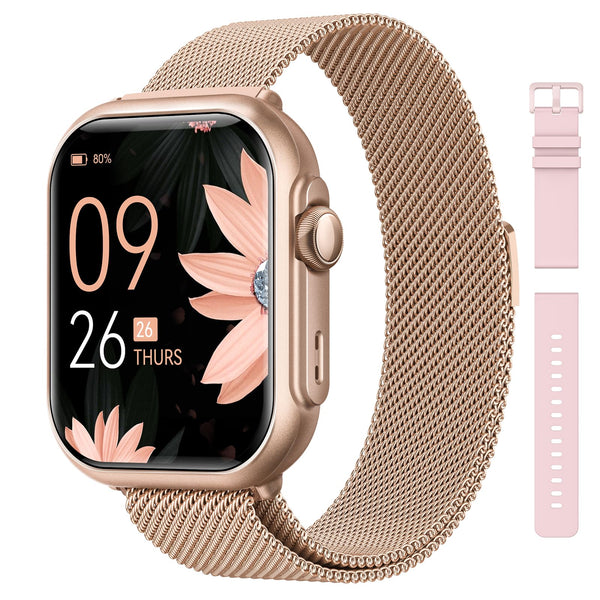 Smart Watch for Women for iPhone&Android: 100 Day+Battery Life, Smart watch(Answer/Make Calls) with 24/7 SpO2 Sleep Heart Rate Monitor,5ATM Waterproof,Fitness Tracker with 120+ Sport,Reloj Inteligente