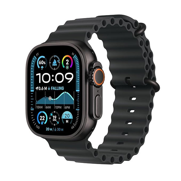 Ultra 2 [GPS + Cellular 49 mm] Smartwatch, Sports Watch with Black Titanium Case with Black Ocean Band